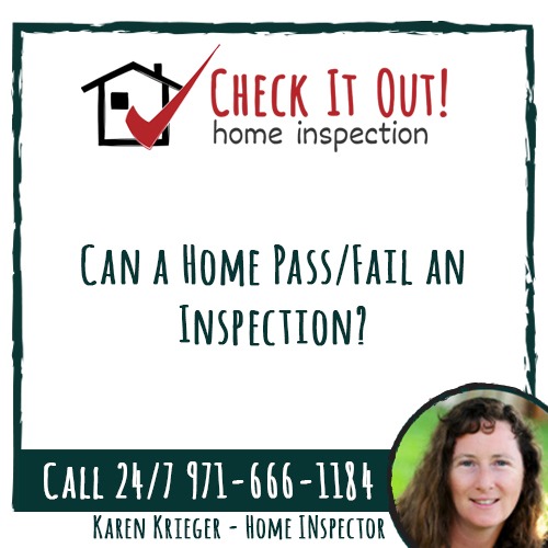 Check it Home Inspection logo with a checklist icon and a picture of home inspector Karen Krieger